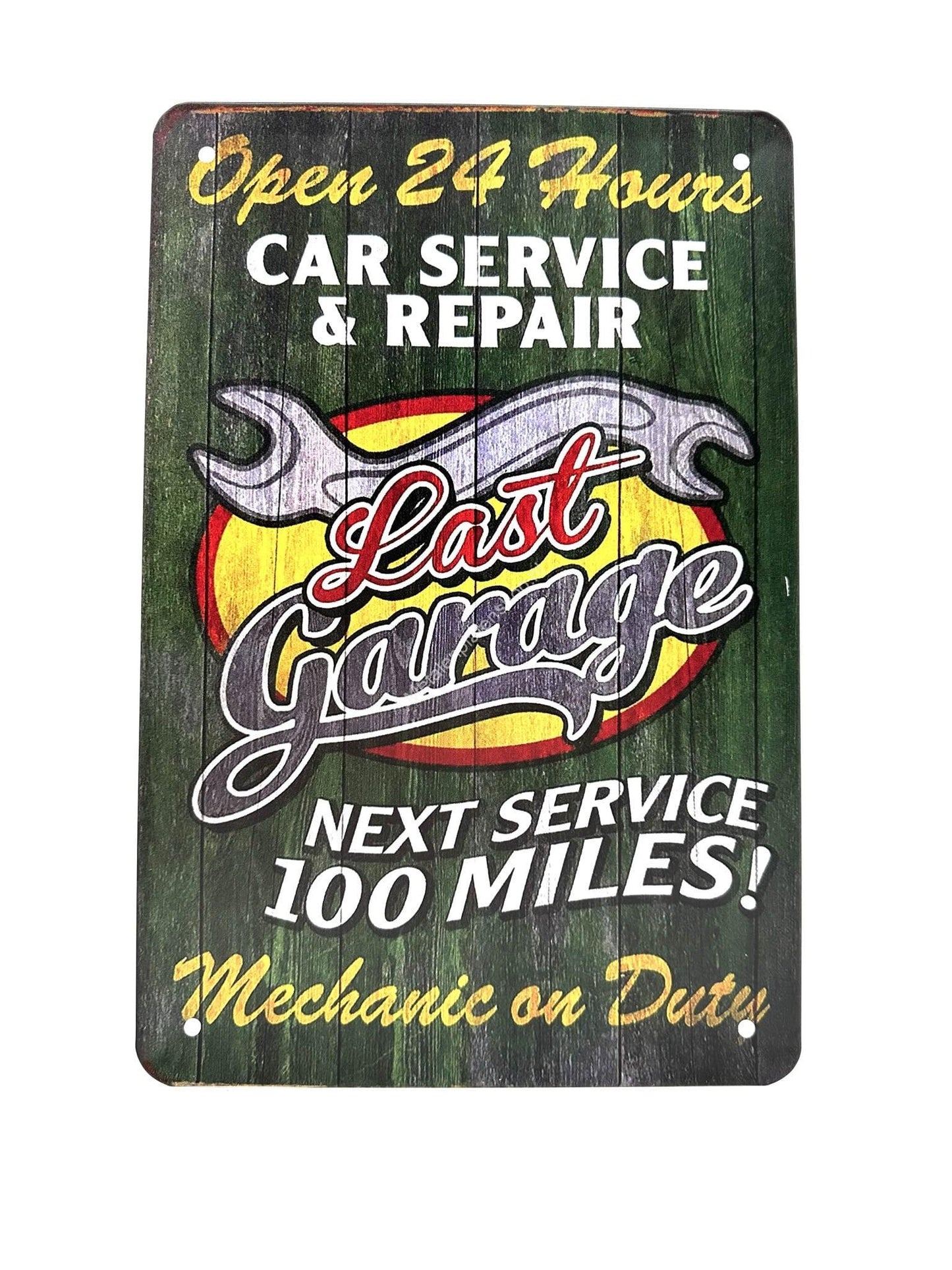 Metal Wall Sign - Open 24 hours - Car Service and Repair