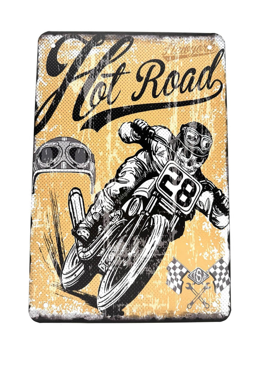 Metalen Wandbord - Hot Road - Motoren