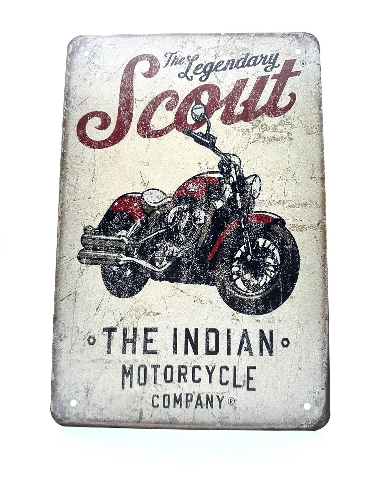 Metal Wall Sign - The Legendary Scout - The Indian Motorcycle Company - Motorcycles