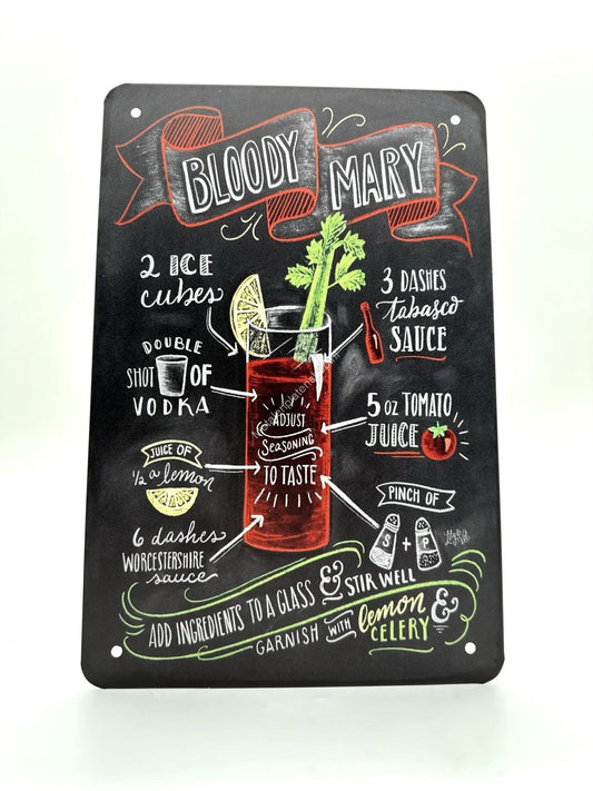 Metalen Wandbord - Bloody Mary - Cocktails