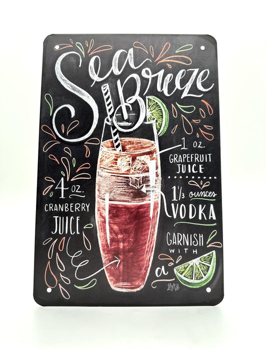 Metal Wall Sign - Sea Breeze - Cocktails