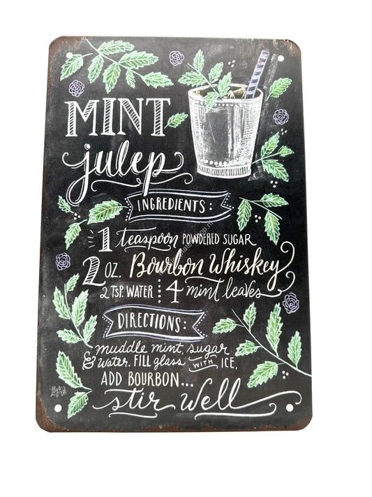 Wandschild aus Metall – Mint Julep – Cocktails