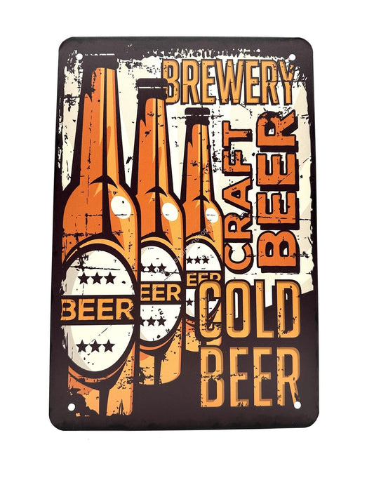 Metalen Wandbord - Brewery Craft Beer - Cold Beer