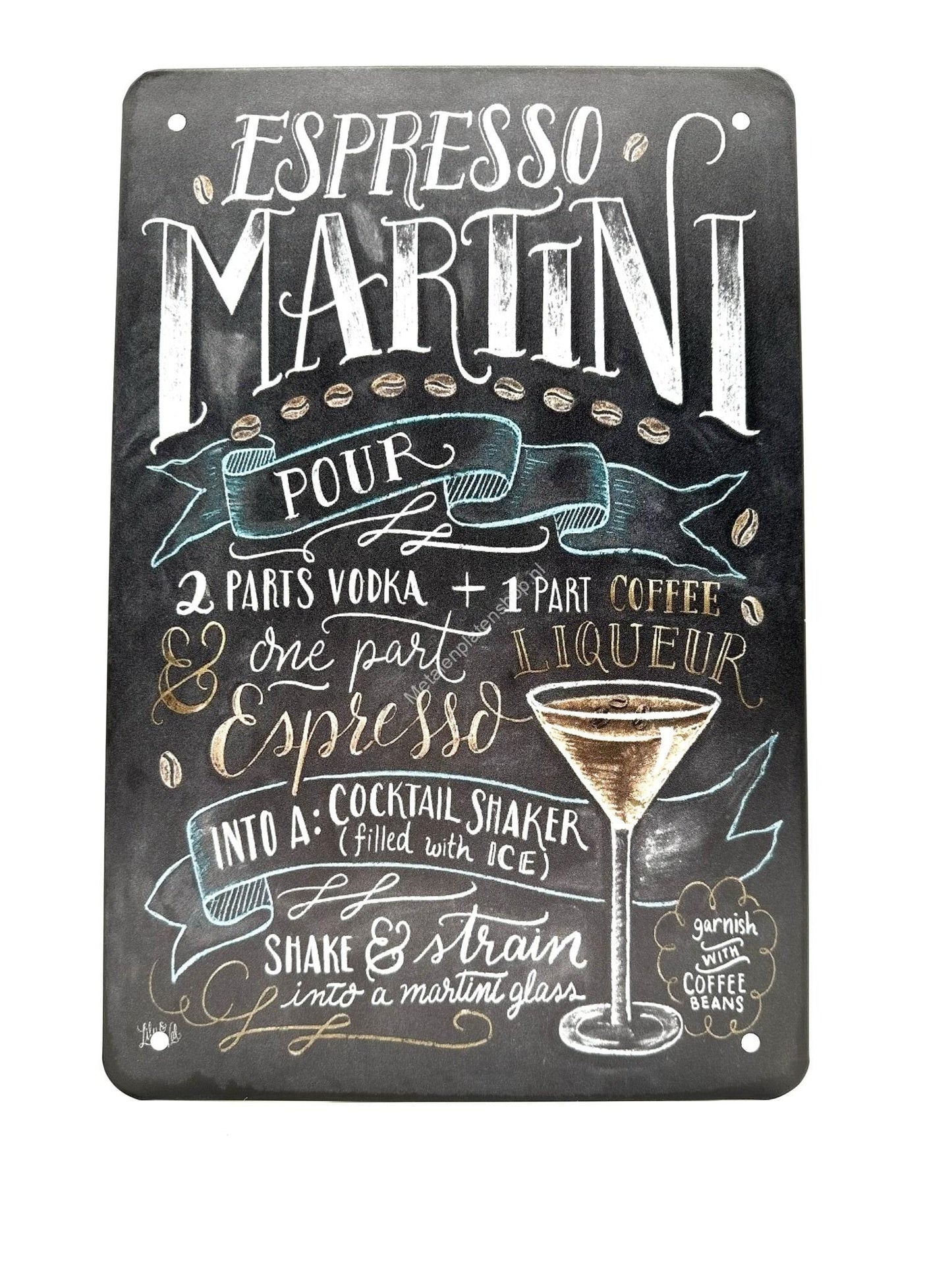 Metal Wall Sign - Espresso Martini - Cocktails