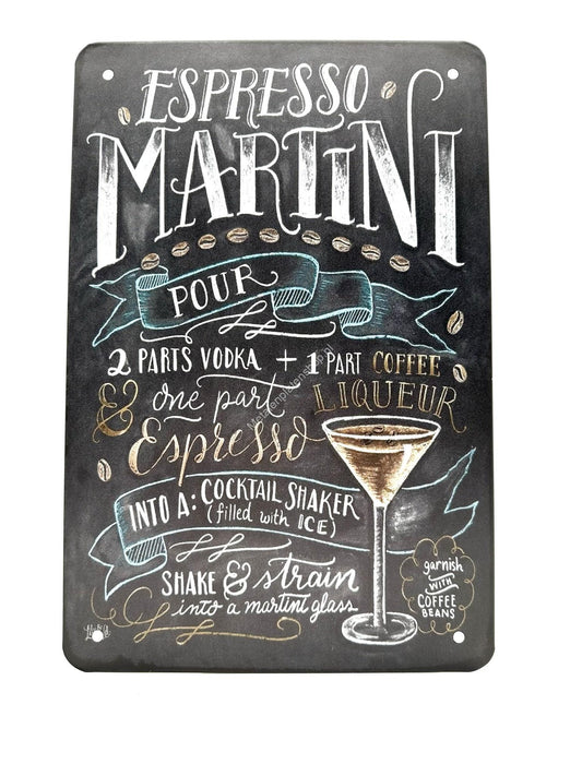 Metalen Wandbord - Espresso Martini - Cocktails