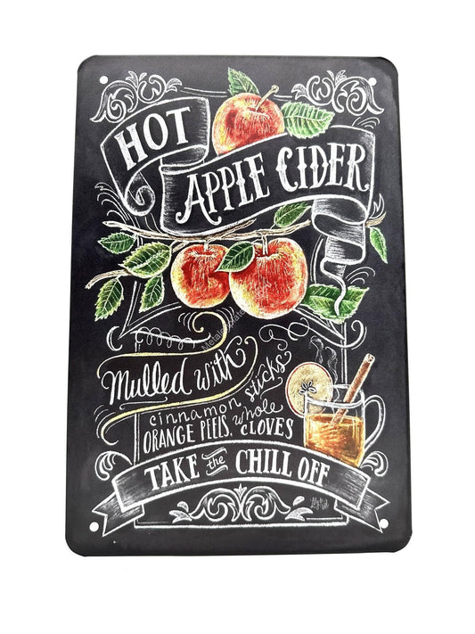 Metal Wall Sign - Hot Apple Cider - Cocktails