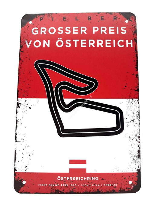 Wandschild aus Metall – Österreichring – Grand Prix – Österreich – Formel 1