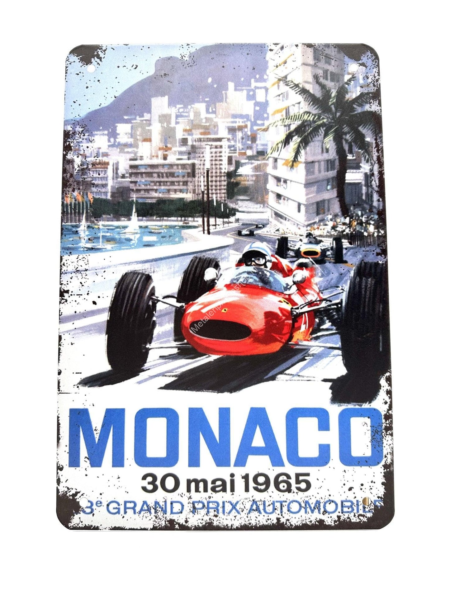 Metalen Wandbord - Monaco - 30 mei 1965 - Grand Prix