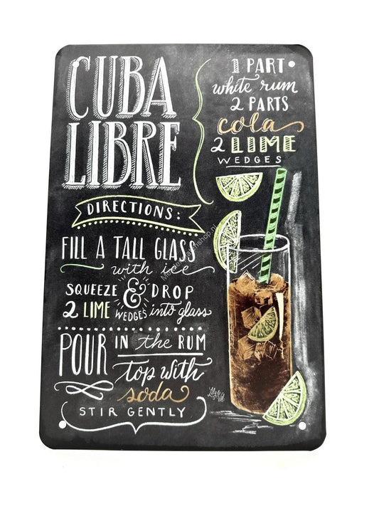 Metal Wall Sign - Cuba Libre - Cocktails