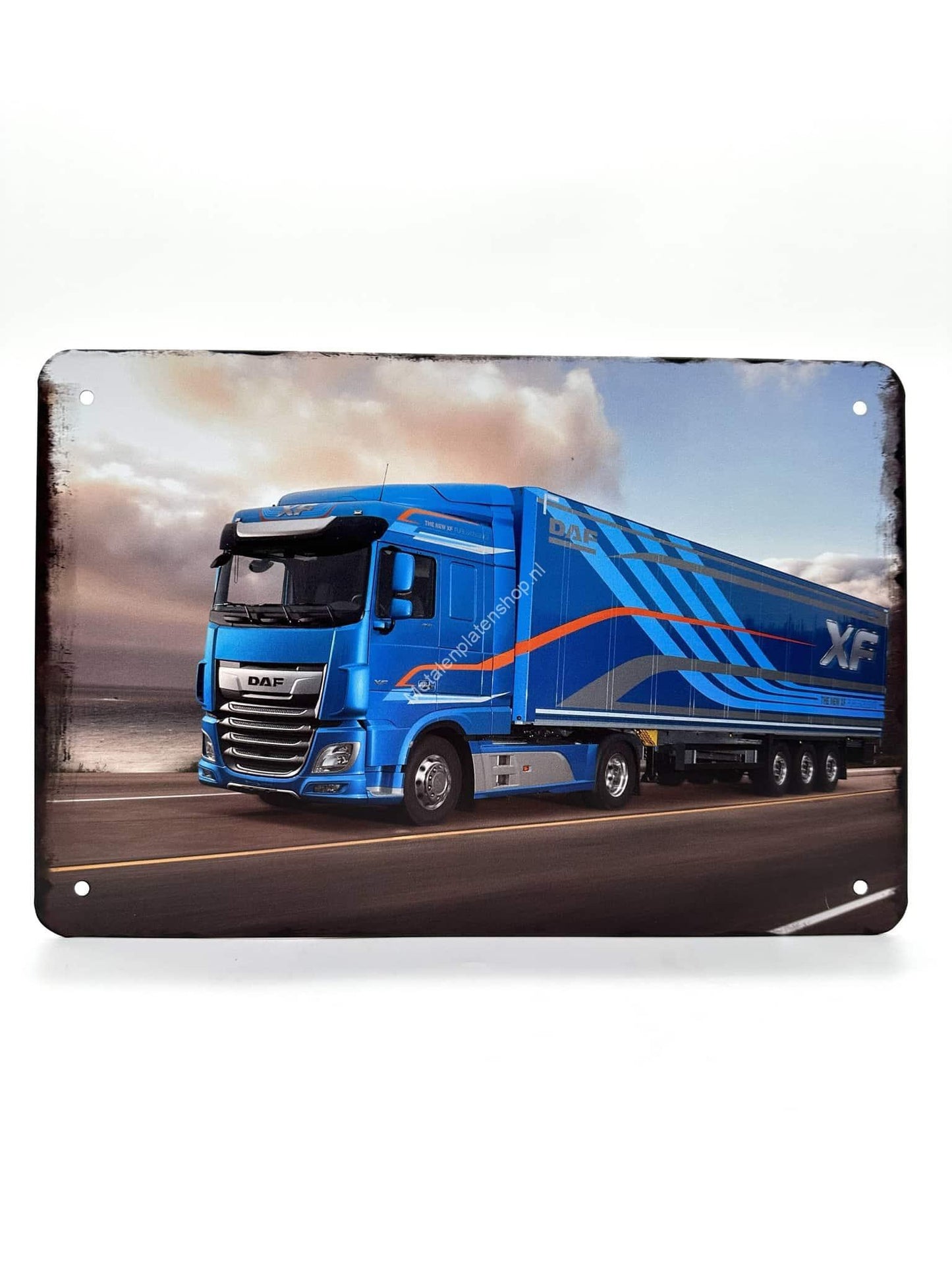 Metalen Wandbord - DAF XF - Vrachtwagen - Blauw