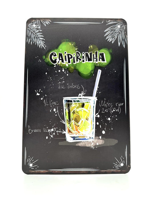 Wandschild aus Metall – Caipirinha – Cocktails