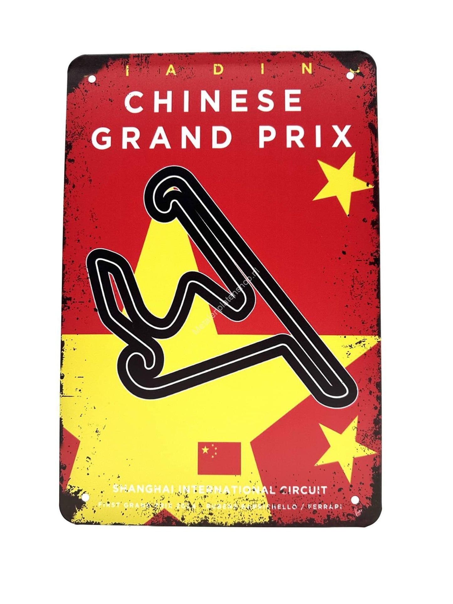 Metalen Wandbord - Shanghai International Circruit - Grand Prix - China - Formule 1