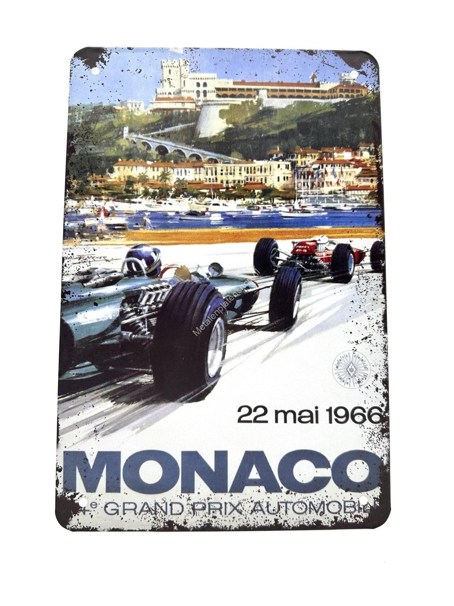 Metalen Wandbord - Monaco 22 mei 1966