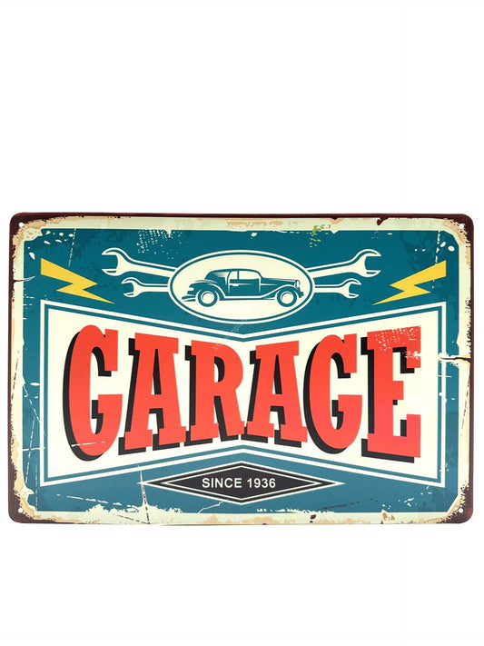 Wandschild aus Metall – Garage – seit 1936