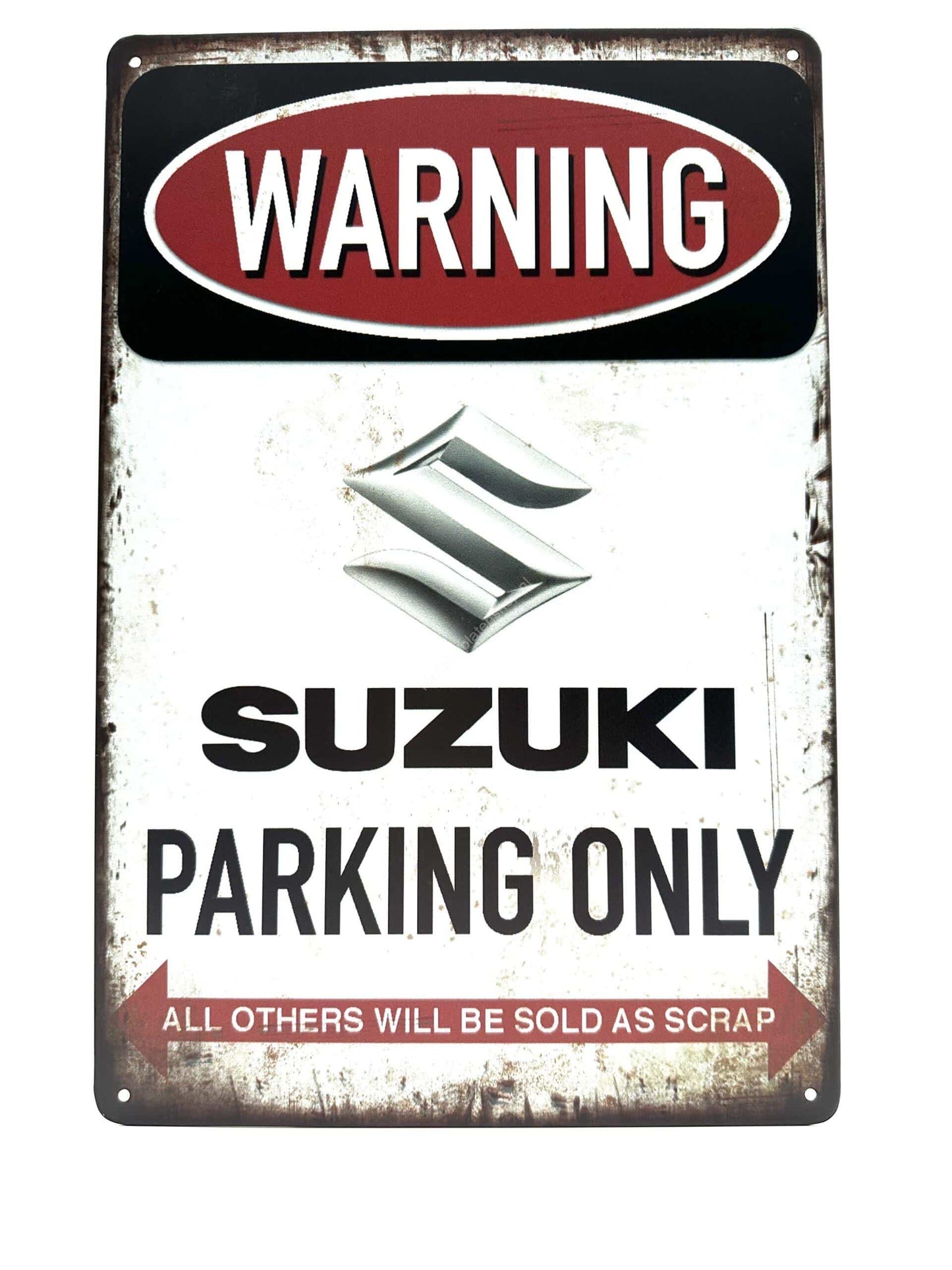 Metalen Wandbord - Warning - Suzuki Parking Only