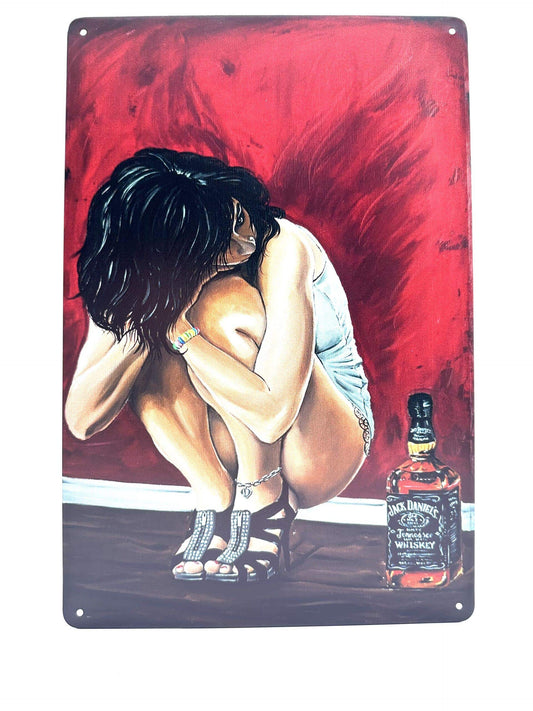 Metalen Wandbord - Jack Daniels - Vrouw 2