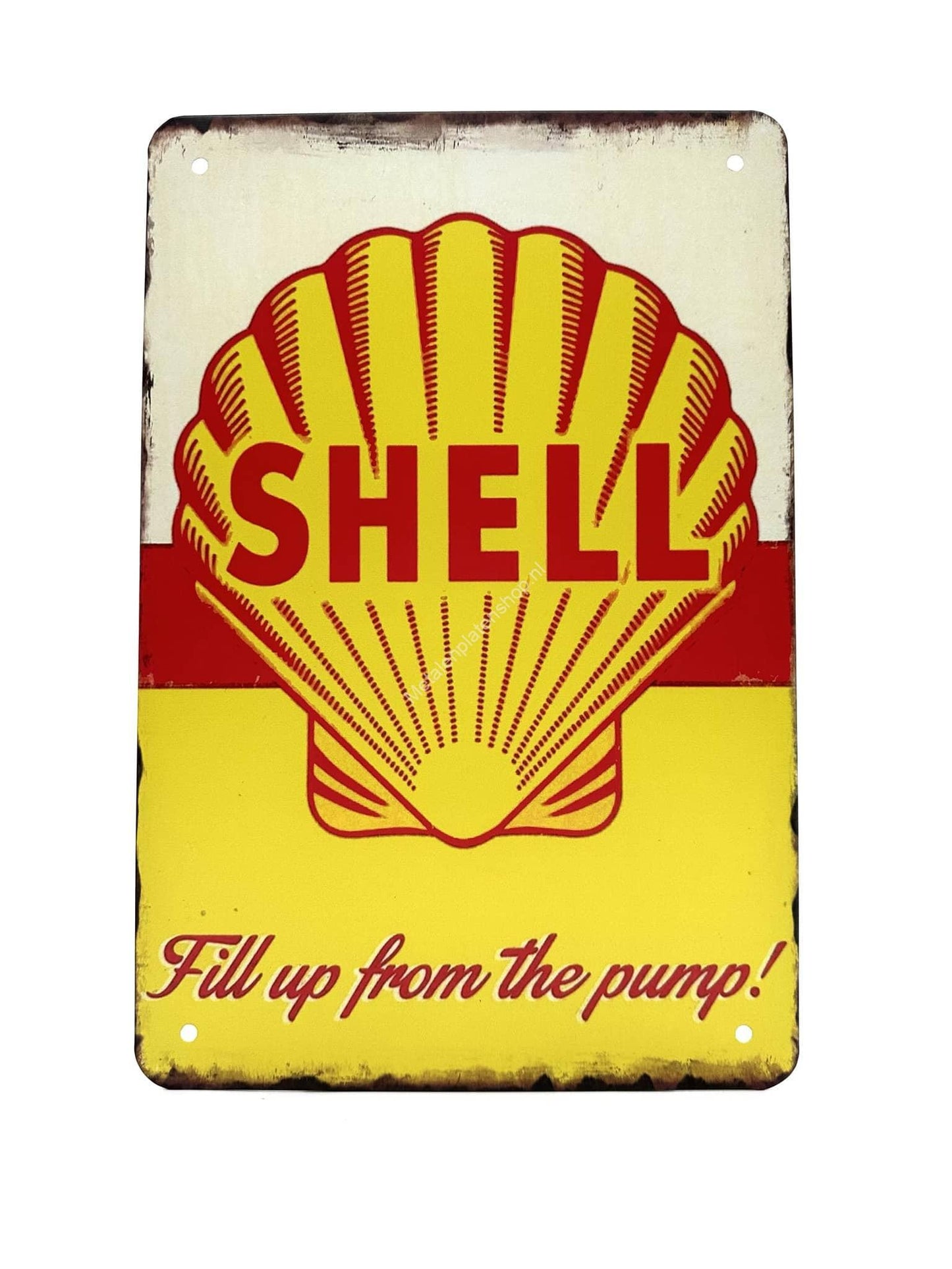 Metal Wall Sign - Shell - Fill up from the pump!