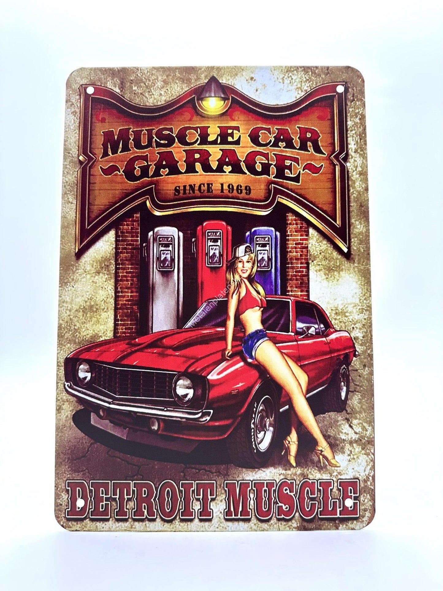 Metal Wall Sign - Muscle Car Garage - Since 1969 - Detroit Muscle