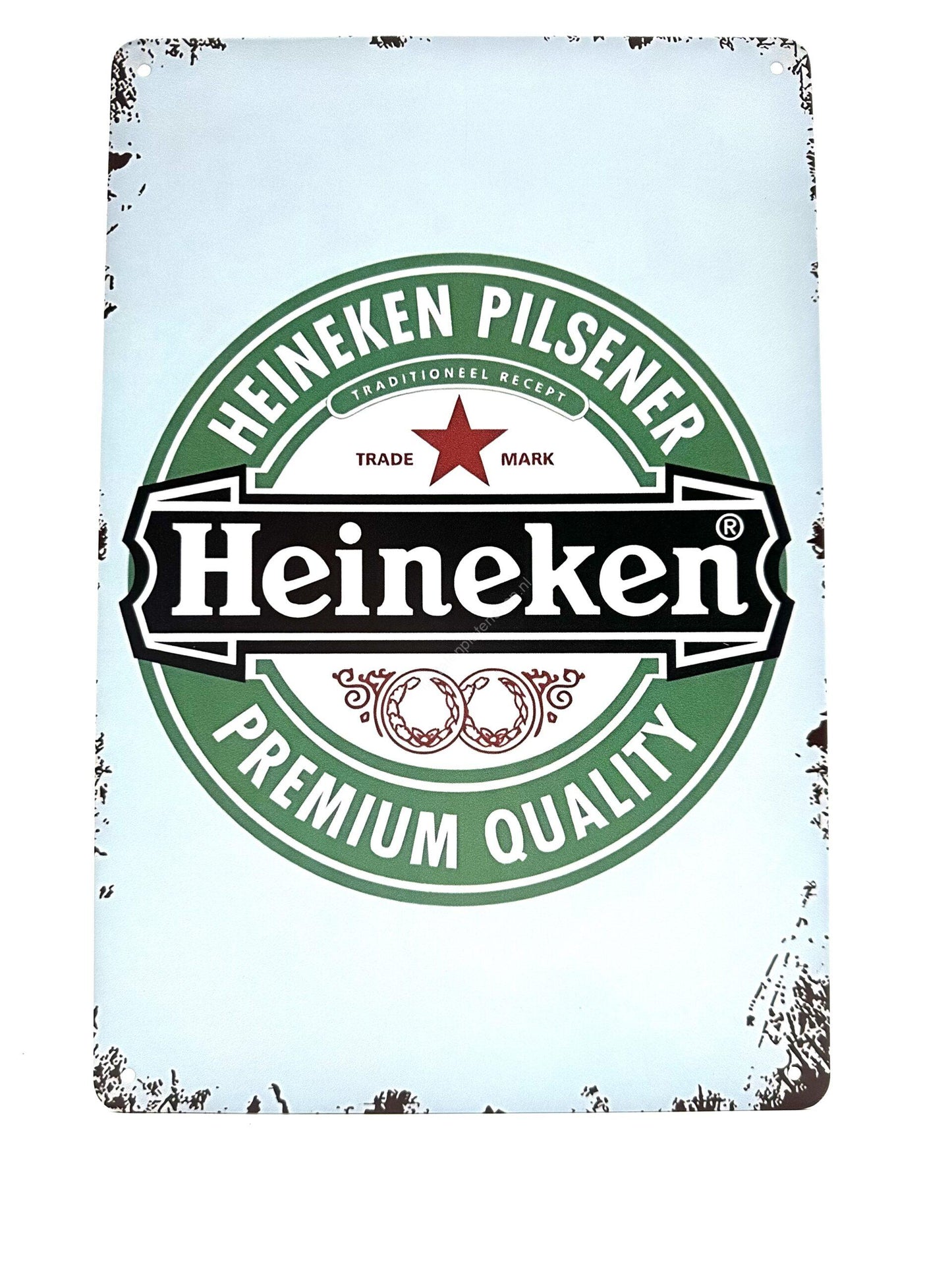 Wandschild aus Metall – Heineken Pilsener – Traditionelles Rezept