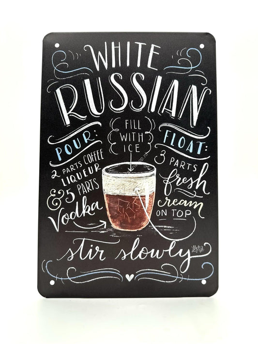 Metal Wall Sign - White Russian - Cocktails