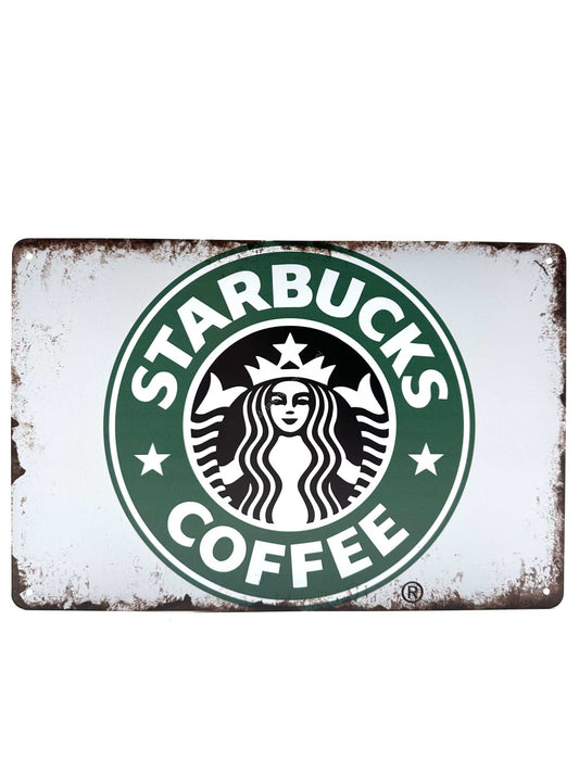 Metal Wall Sign - Starbucks Coffee