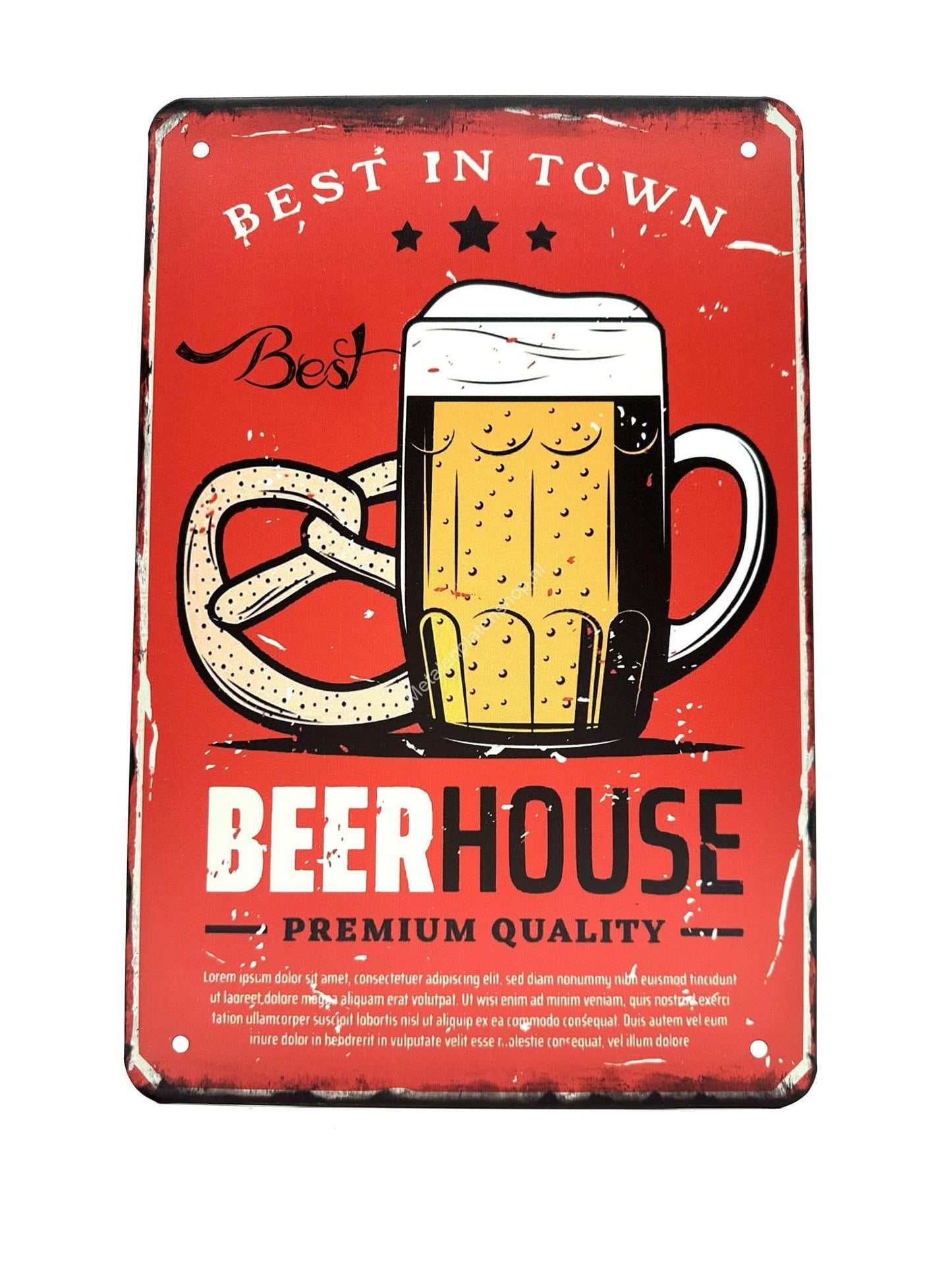 Metal Wall Sign - Best in Town - Beerhouse - Premium Quality