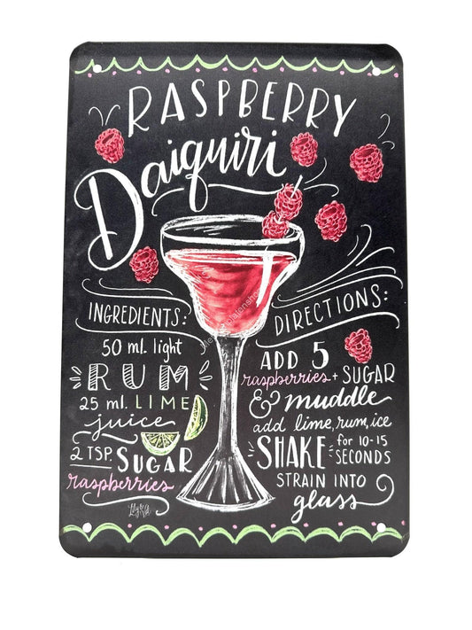 Metalen Wandbord - Raspberry Daiquiri - Cocktails