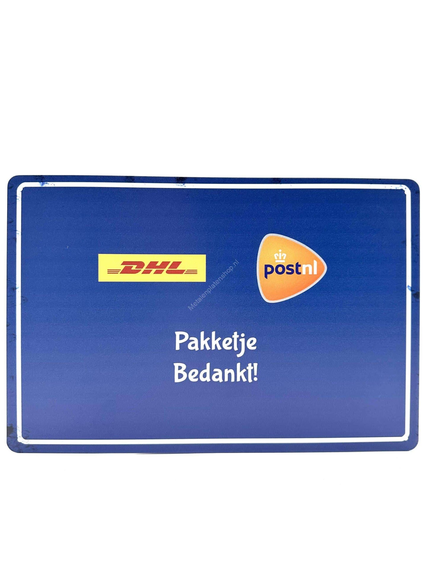 Metalen Wandbord - Pakketje - Bedankt! - DHL &amp; POSTNL