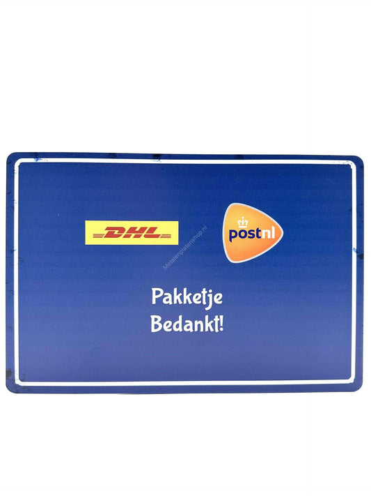 Metal Wall Sign - Package - Thank you! - DHL &amp; POSTNL