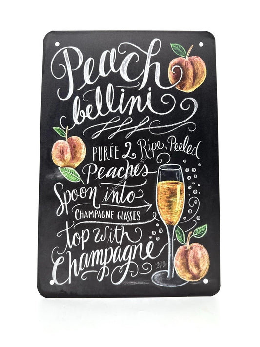 Metal Wall Sign - Peach Bellini - Cocktails