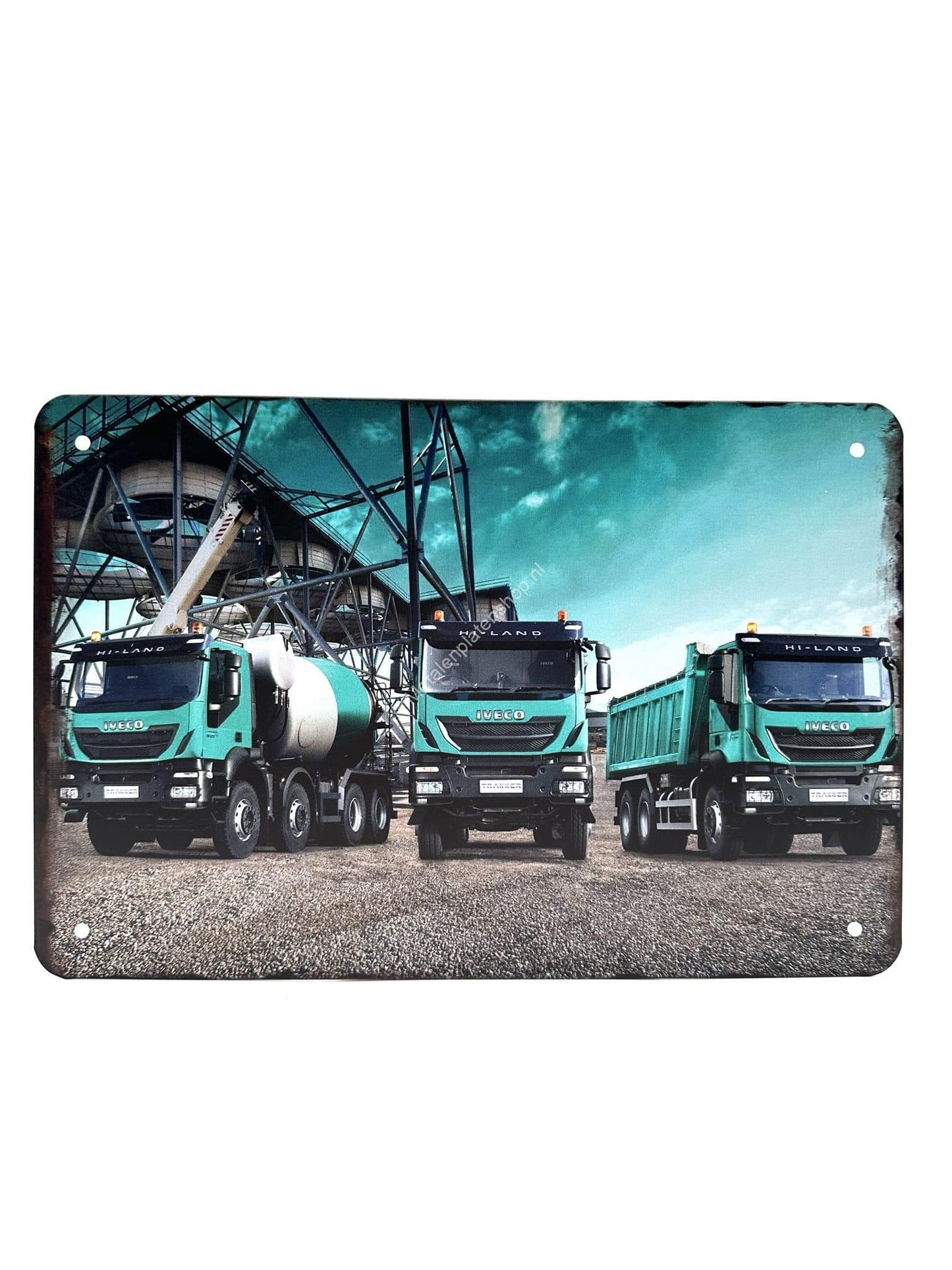 Metalen Wandbord - IVECO - Grondverzet - Beton - Vrachtwagen