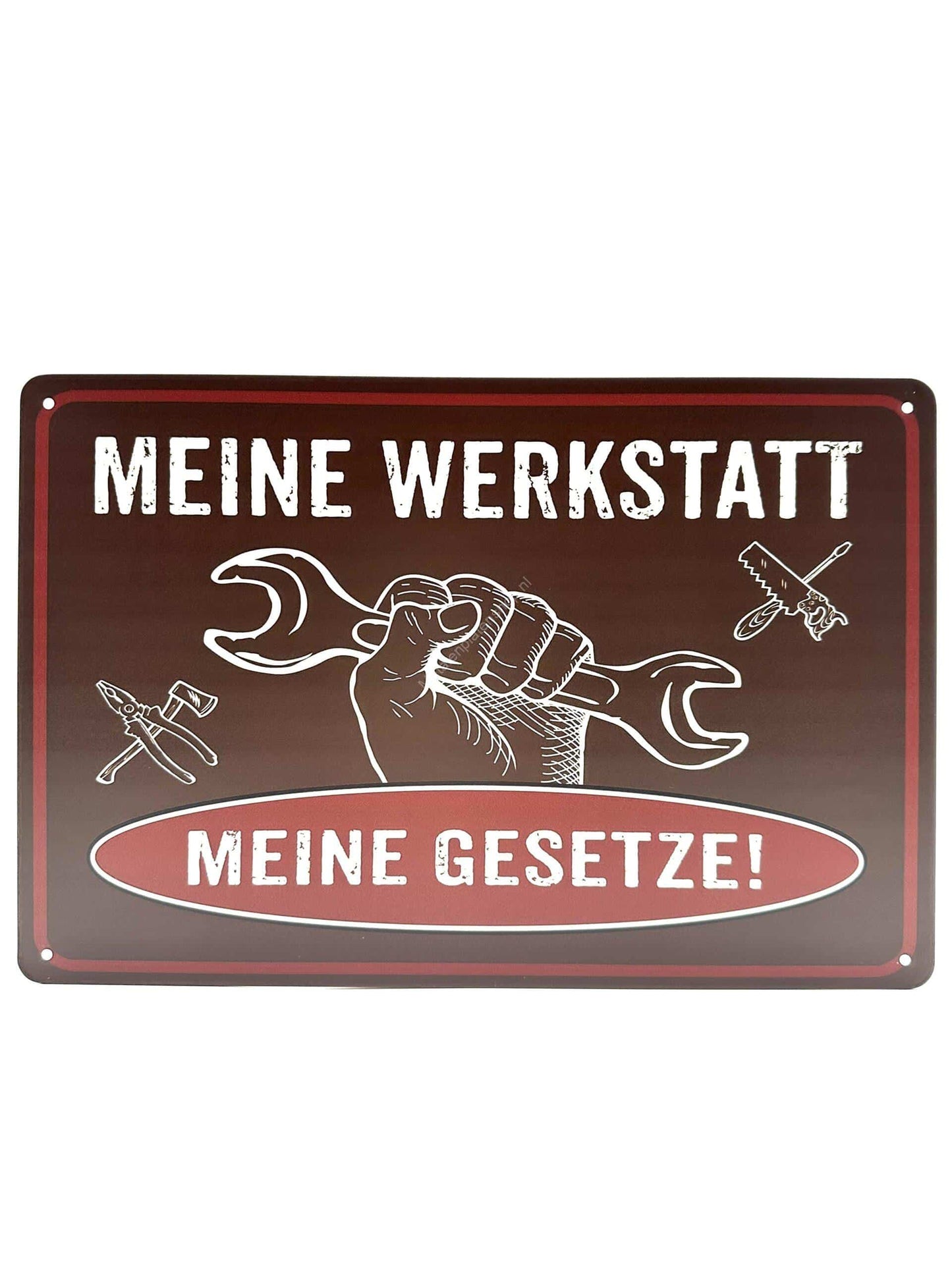 Metalen Wandbord - Meine Werkstatt - Meine Gesetze!