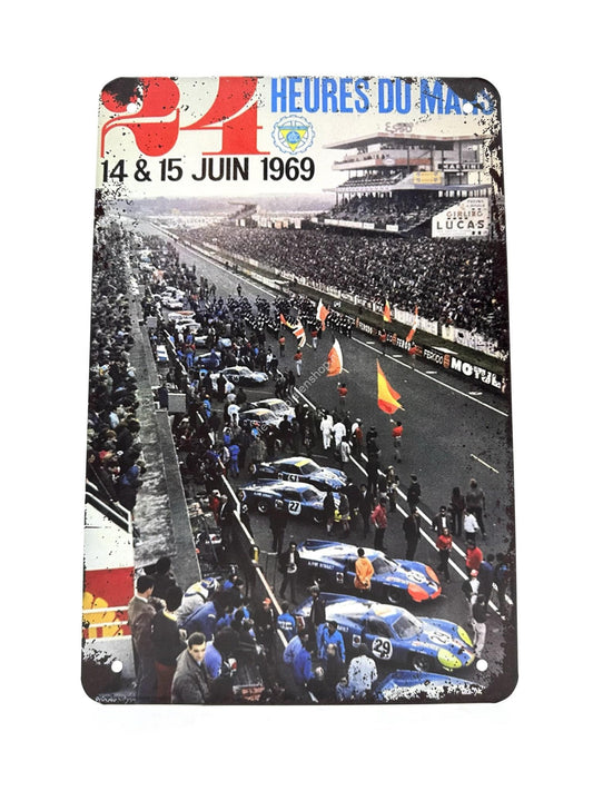 Metal Wall Sign - 24 Heures Du Mans - June 14/15, 1969