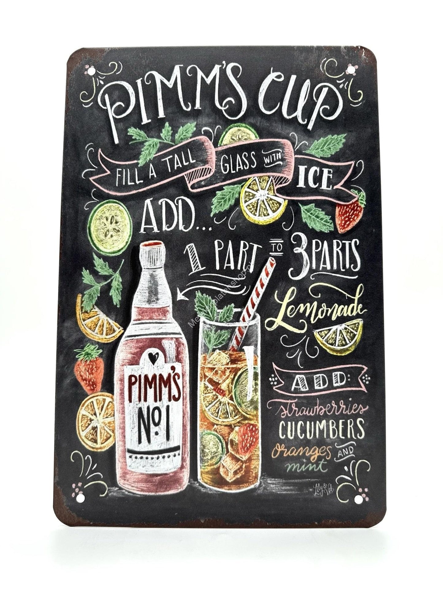 Metal Wall Sign - Pimms Cup - Cocktails