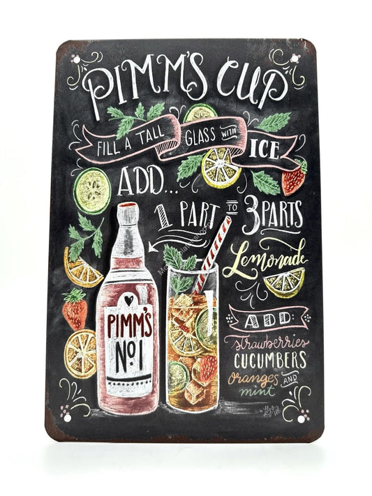 Metalen Wandbord - Pimms Cup - Cocktails