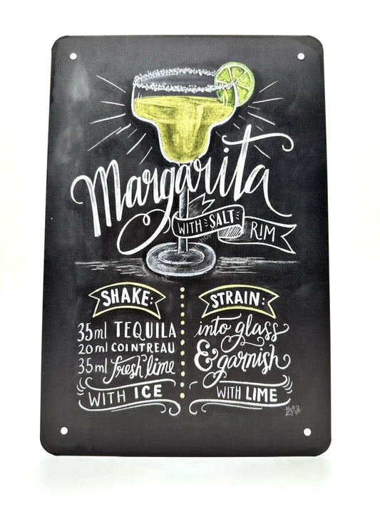 Wandschild aus Metall – Margarita – Cocktails