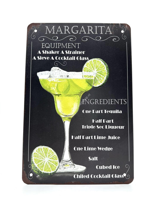 Wandschild aus Metall – Margarita #2 – Cocktails