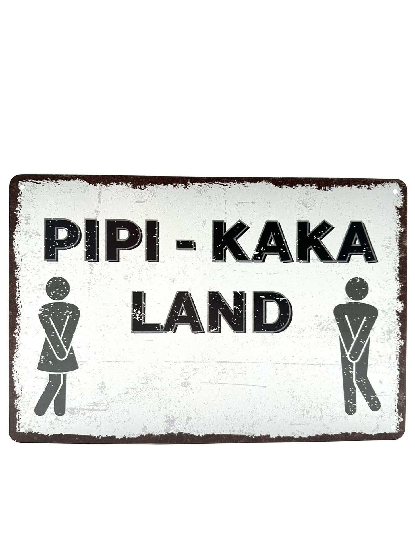 Metalen Wandbord - Pipi - Kaka - Land