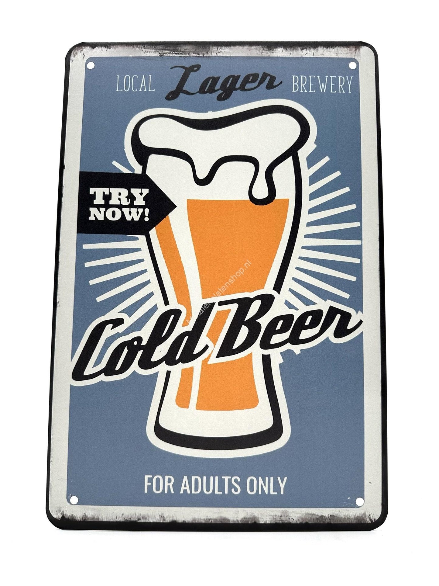 Metalen Wandbord - Local Lager Brewery - Cold Beer - Try Now - Bier