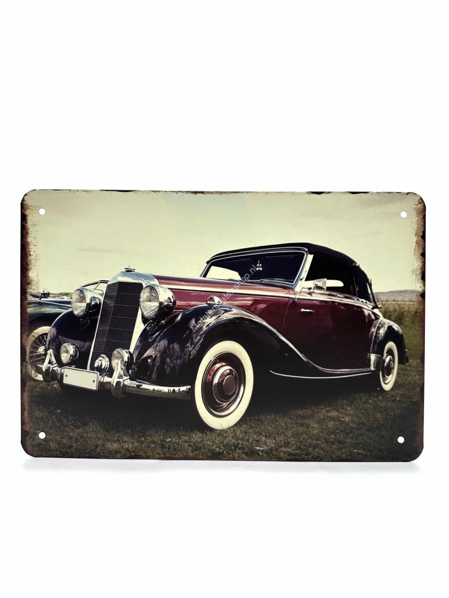 Metalen Wandbord - Rode Oldtimer