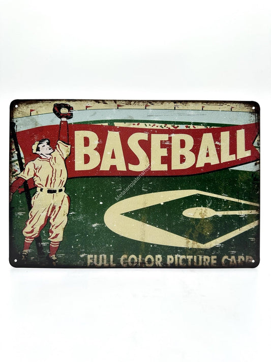 Metal Wall Sign - Baseball - Full color picture card