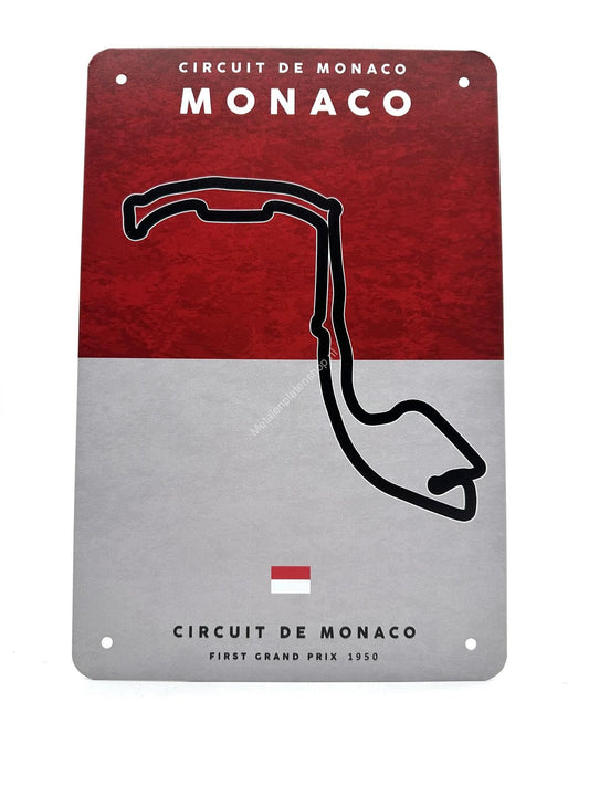 Metal Wall Sign - Circuit de Monaco - Grand Prix - Monaco