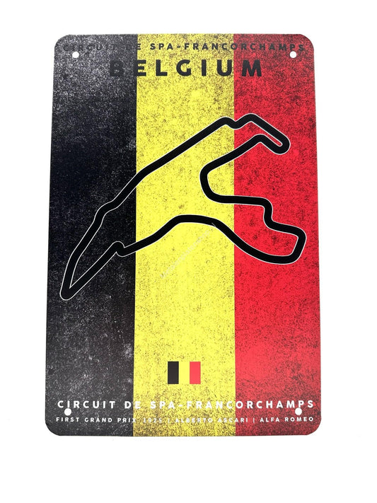 Metalen Wandbord - Spa-Francorchamps - Grand Prix - Belgie