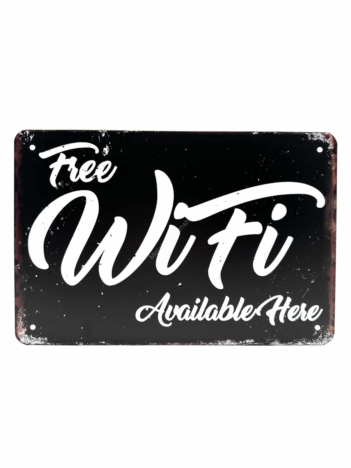 Metalen Wandbord - Free WIFI available here