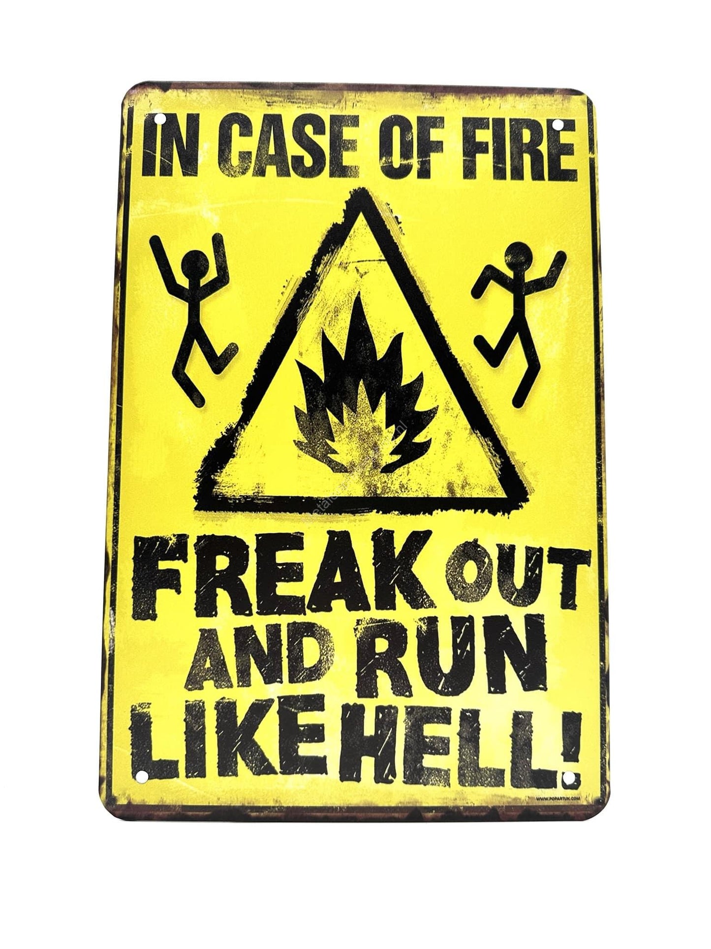 Metalen Wandbord - In case of fire - Freak out and run like hell!