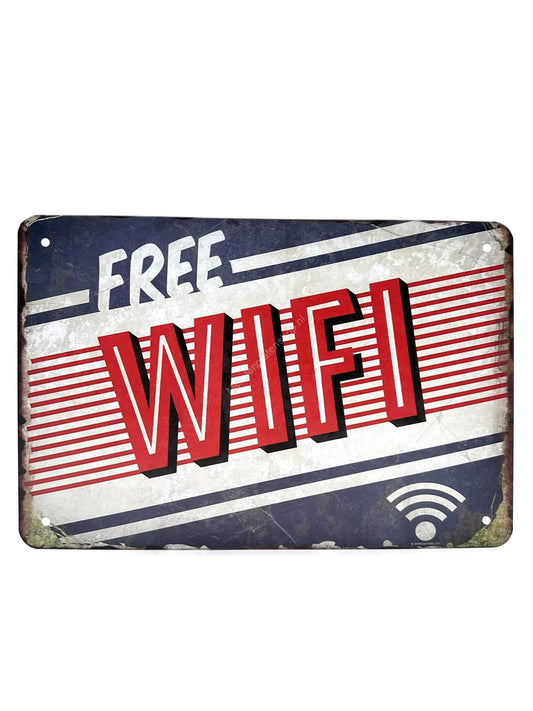 Metalen Wandbord - Free WIFI