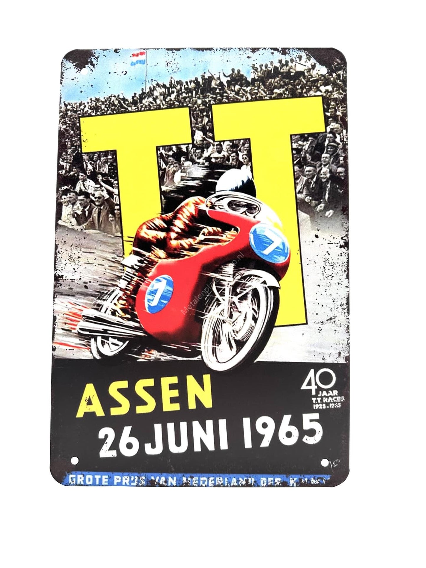 Metalen Wandbord - TT Assen - 26 juni 1965