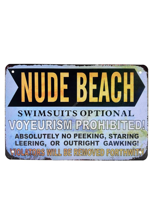 Metalen Wandbord - Nude Beach