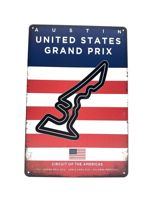 Wandschild aus Metall – Circuit of the Americas – Grand Prix – Vereinigte Staaten