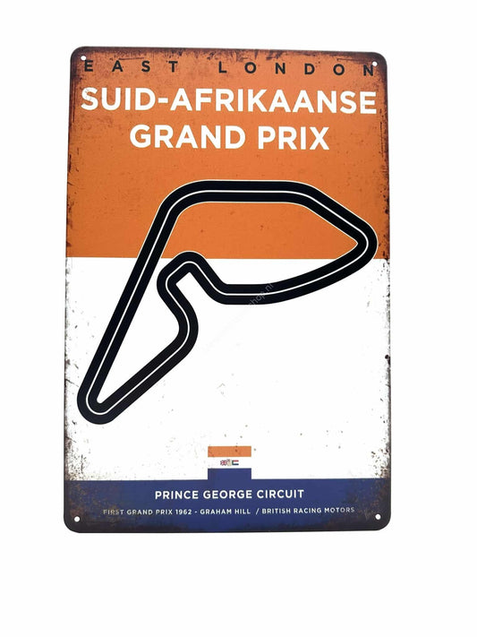 Wandschild aus Metall – Prince George Circuit – Grand Prix – Afrika